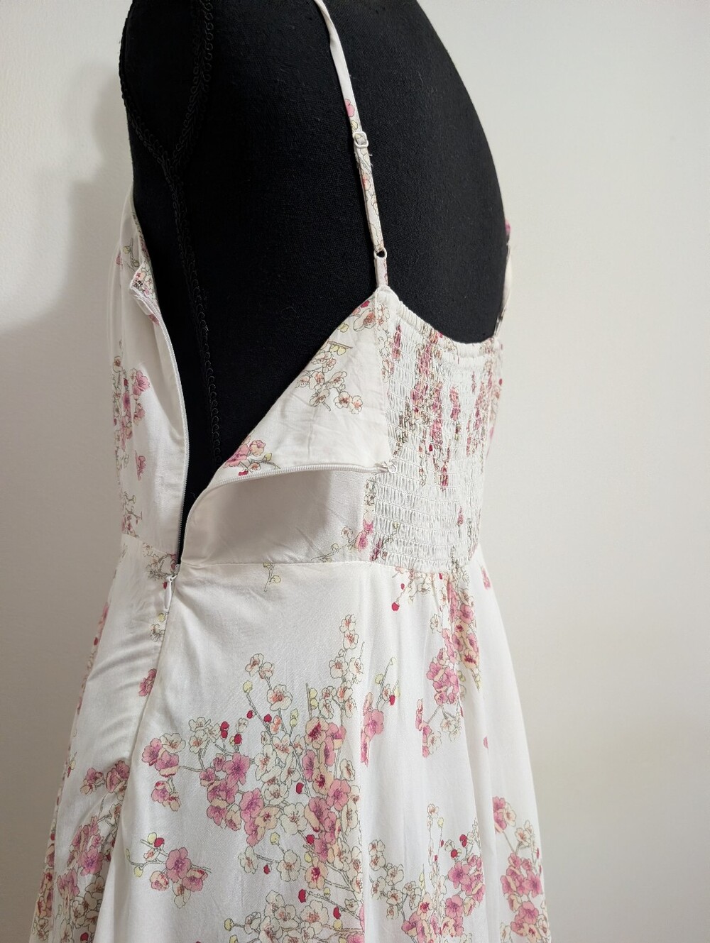 Old Navy Pink Floral Sun Dress White Midi Medium - Picture 5 of 16